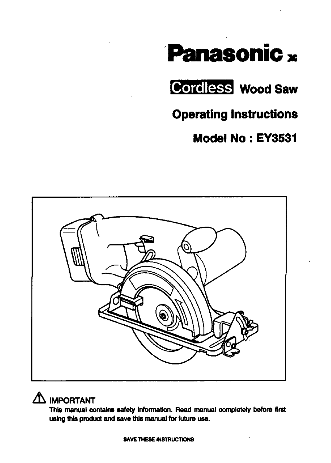 Panasonic ey3531 manual 