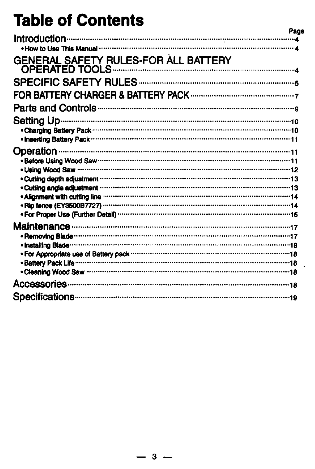 Panasonic ey3531 manual 