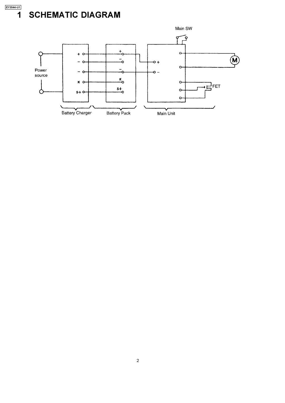 Panasonic EY3544-U1 specifications Schematic Diagram 