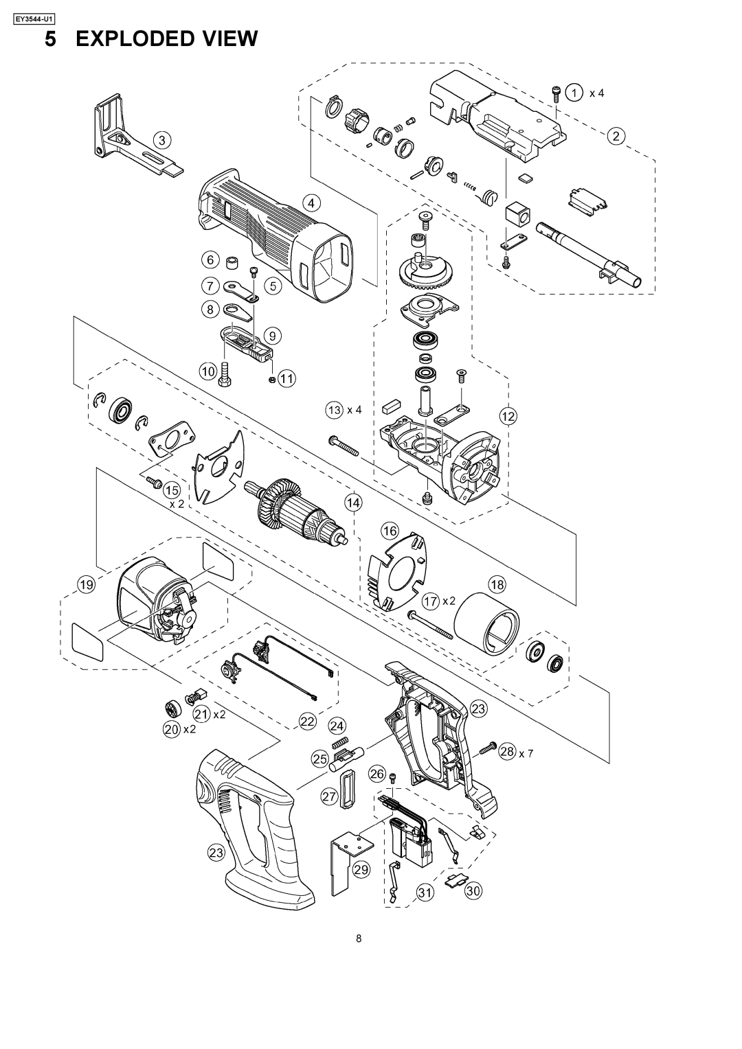 Panasonic EY3544-U1 specifications Exploded View 