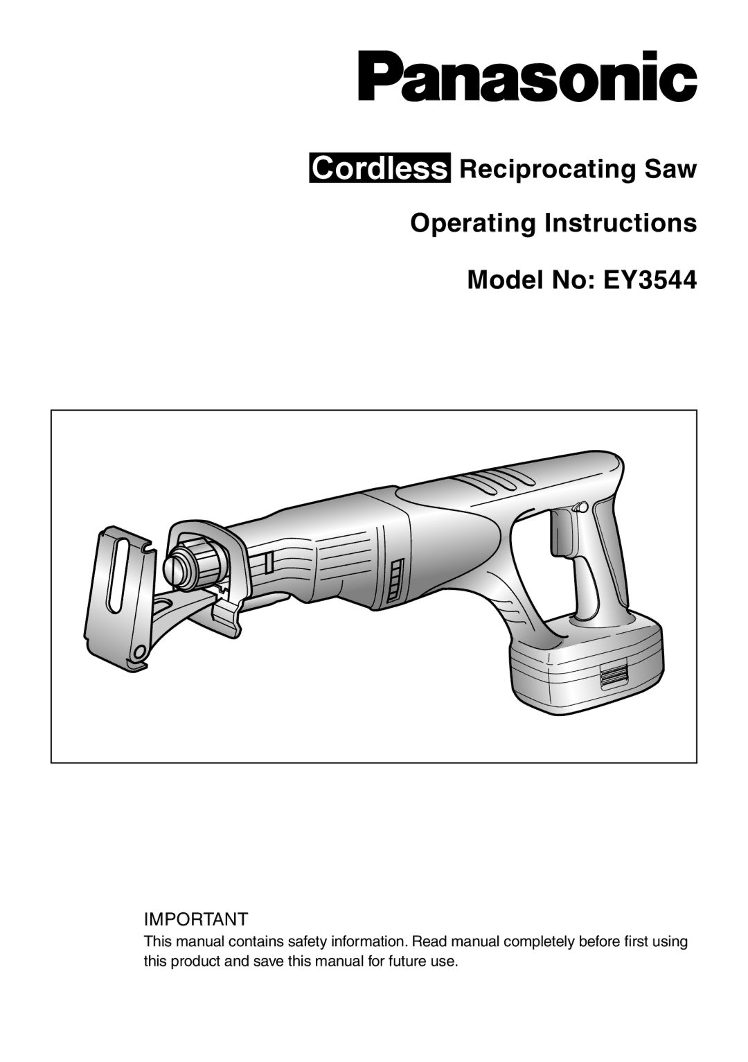 Panasonic EY3544 operating instructions 