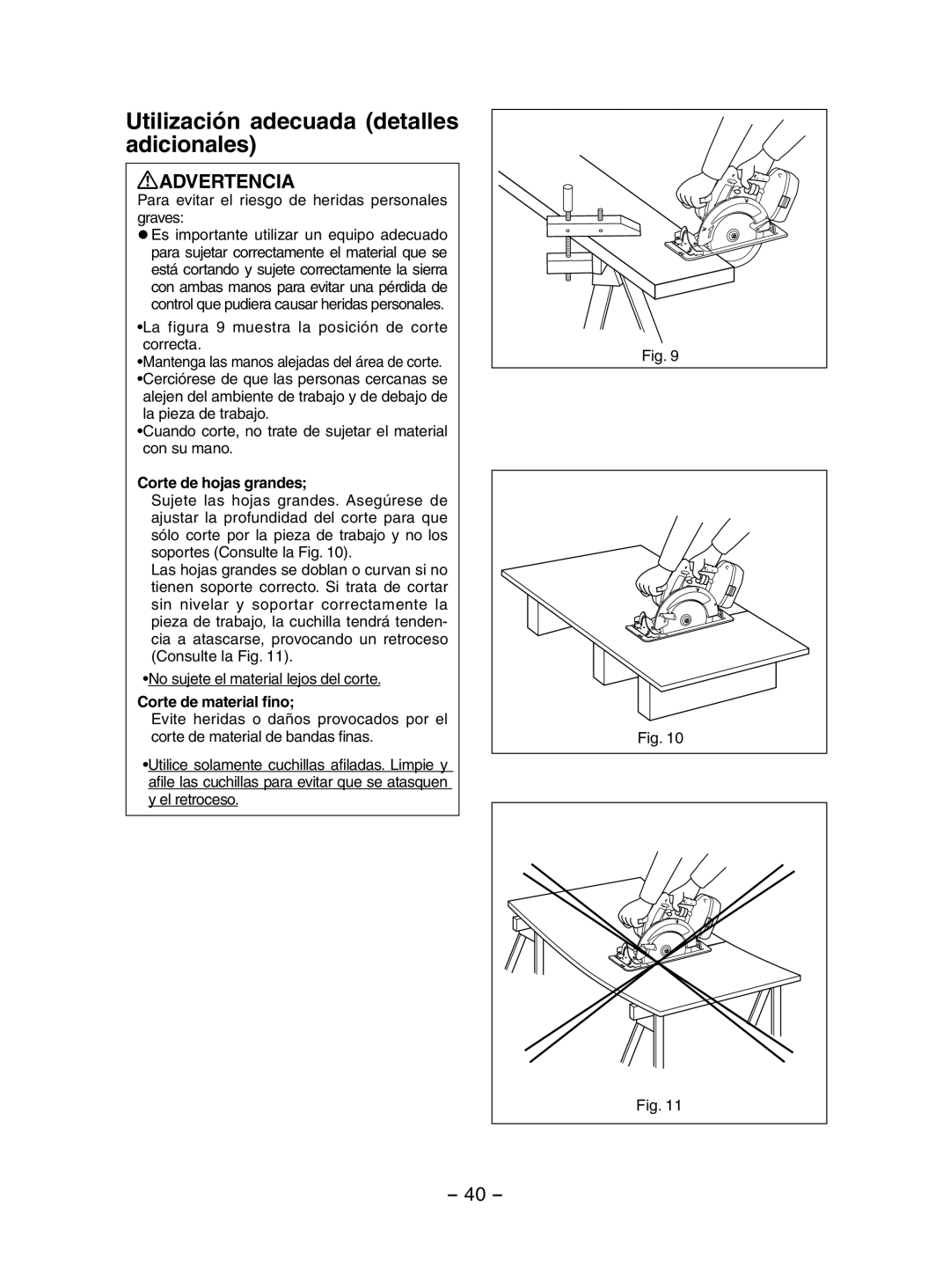 Panasonic EY3551 Utilización adecuada detalles adicionales, Para evitar el riesgo de heridas personales graves 