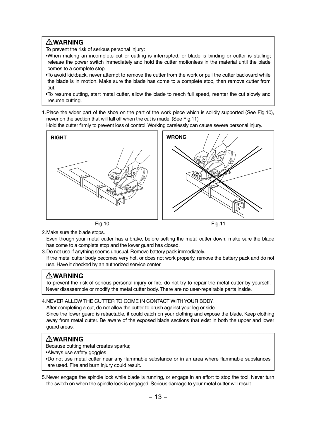 Panasonic EY3552 operating instructions Right, Wrong 