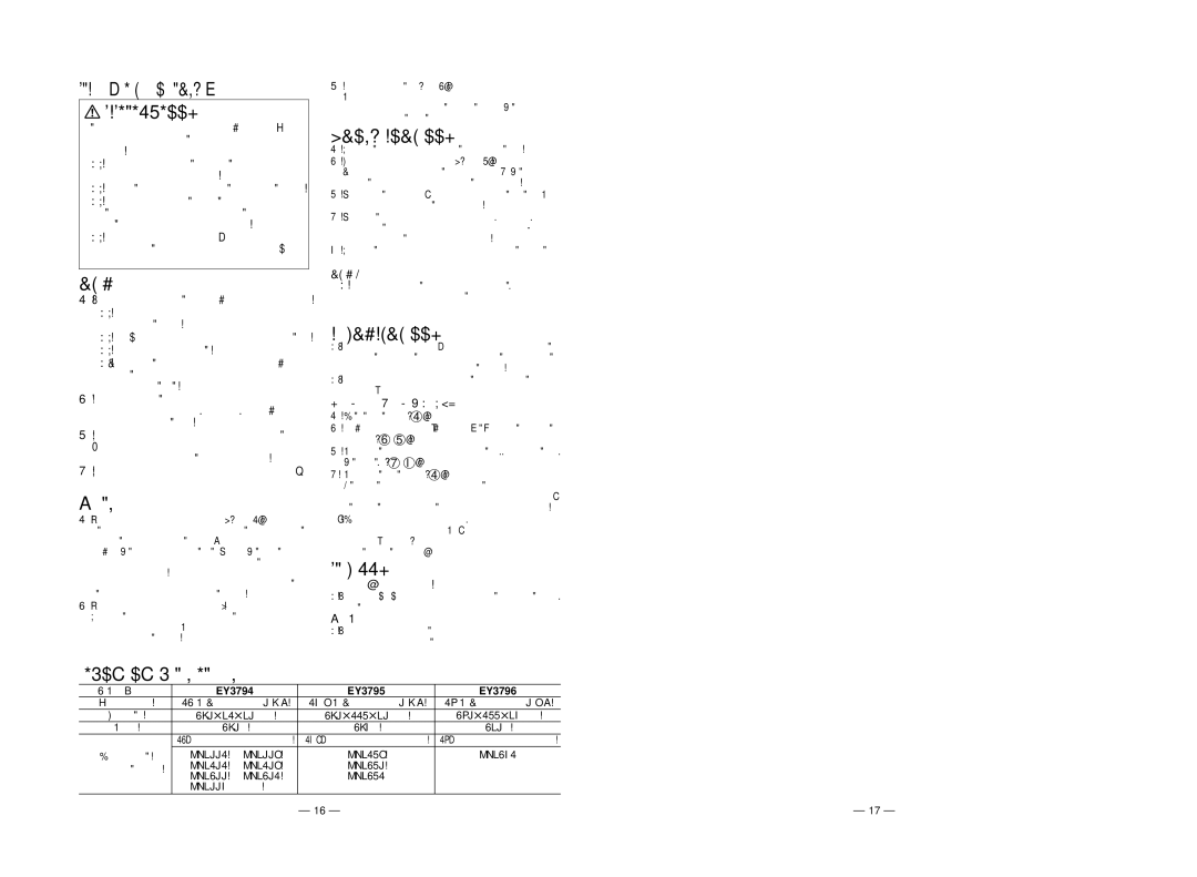 Panasonic EY3796, EY3795, EY3794 manual Íëô Î‡Ïôë, 270 90 ÏÏ 270 113 90 ÏÏ 280 133 95 ÏÏ ‡„‡ 