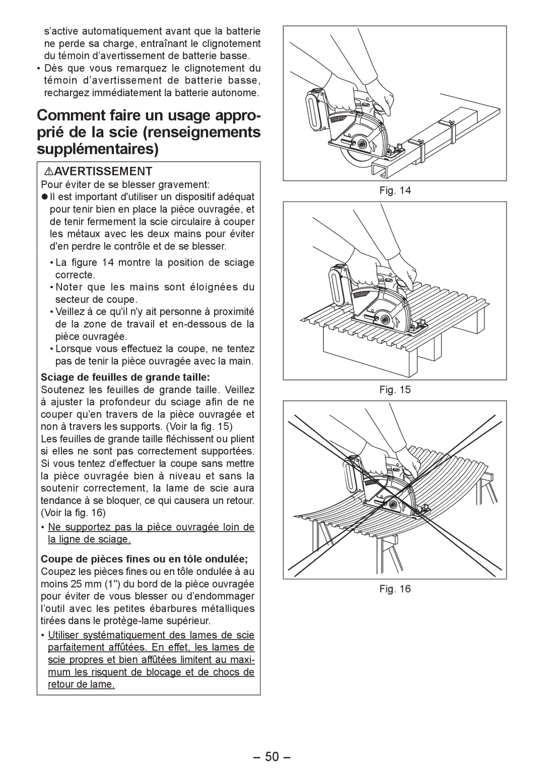 Panasonic EY4542 manual Pour éviter de se blesser gravement 