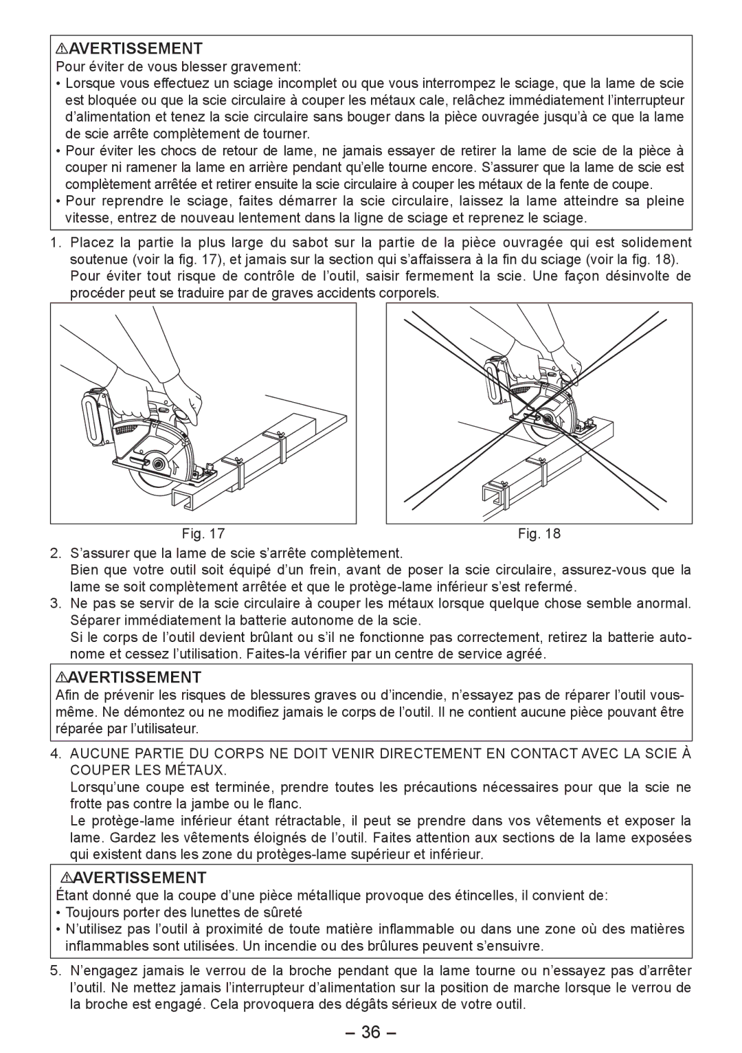 Panasonic EY4542 operating instructions Avertissement 