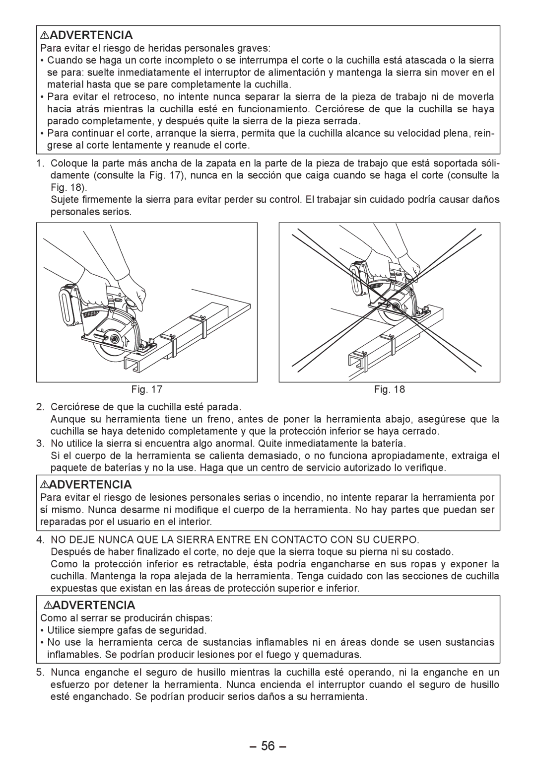 Panasonic EY4542 operating instructions Advertencia 