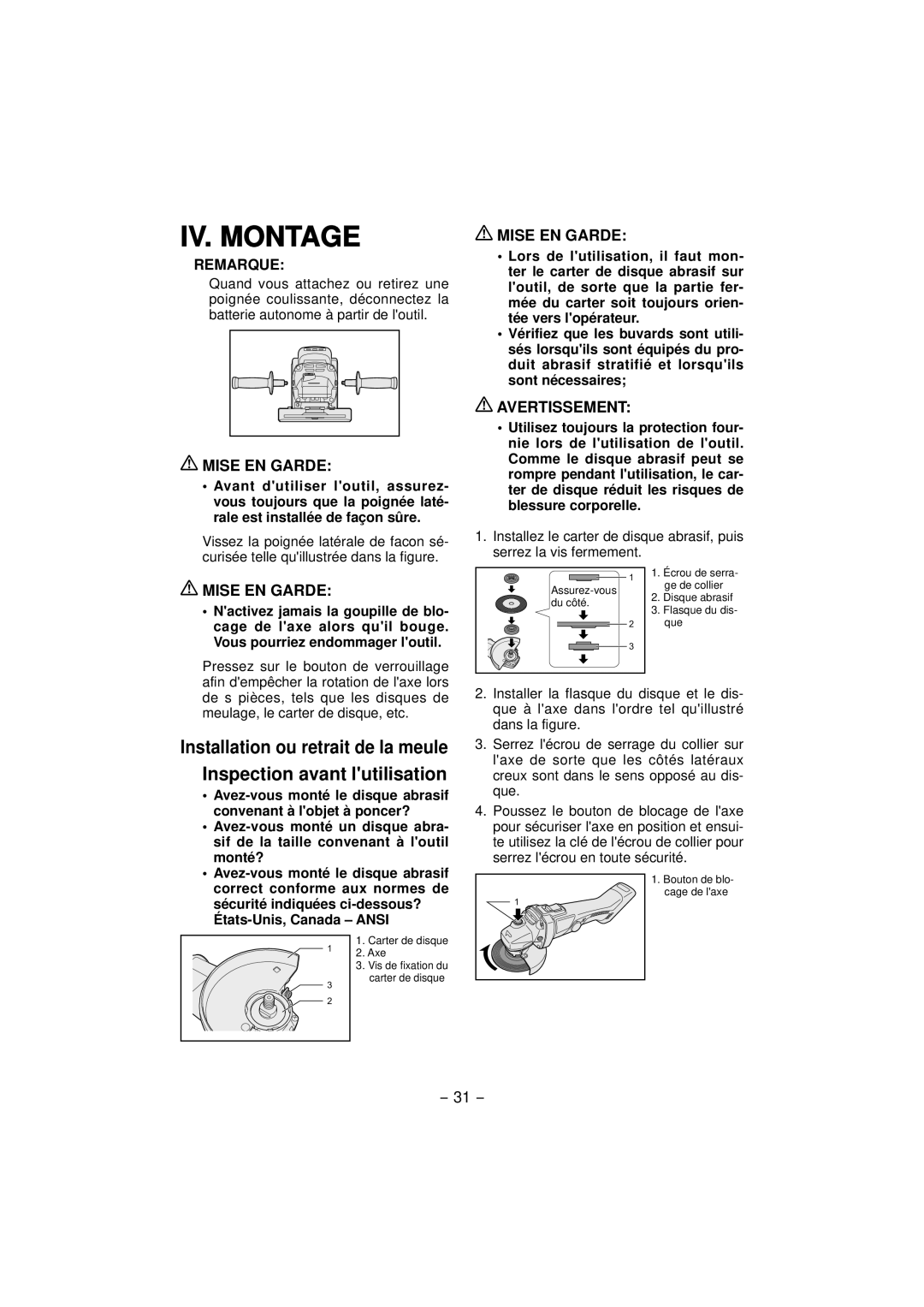 Panasonic EY4640 operating instructions IV. Montage 