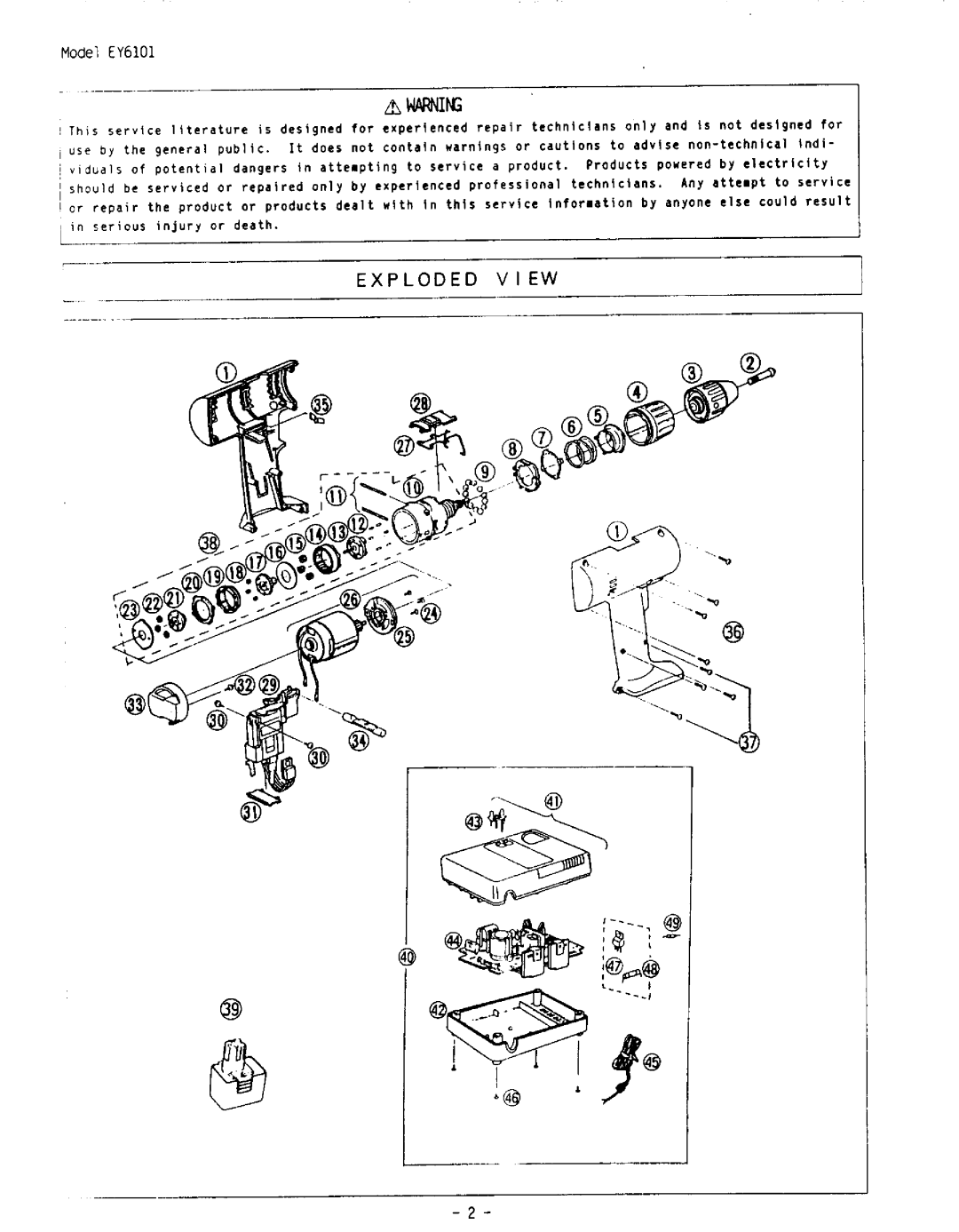 Panasonic EY6101 manual 