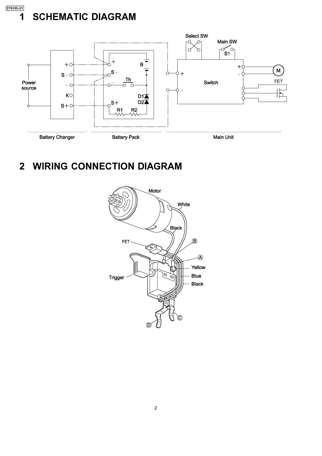 Panasonic EY6105-UI specifications Schematic Diagram Wiring Connection Diagram 