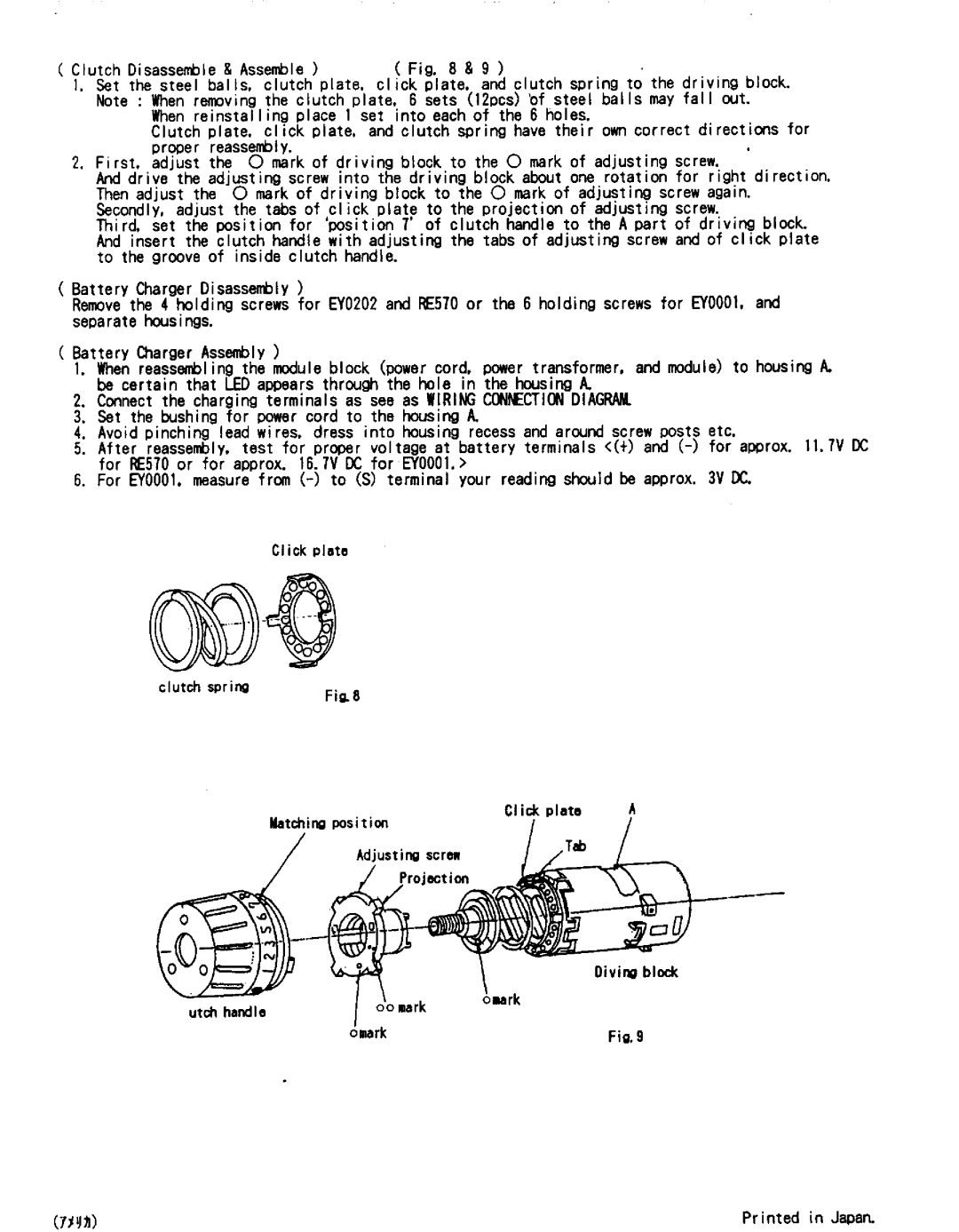 Panasonic EY6181, EY6100 manual 