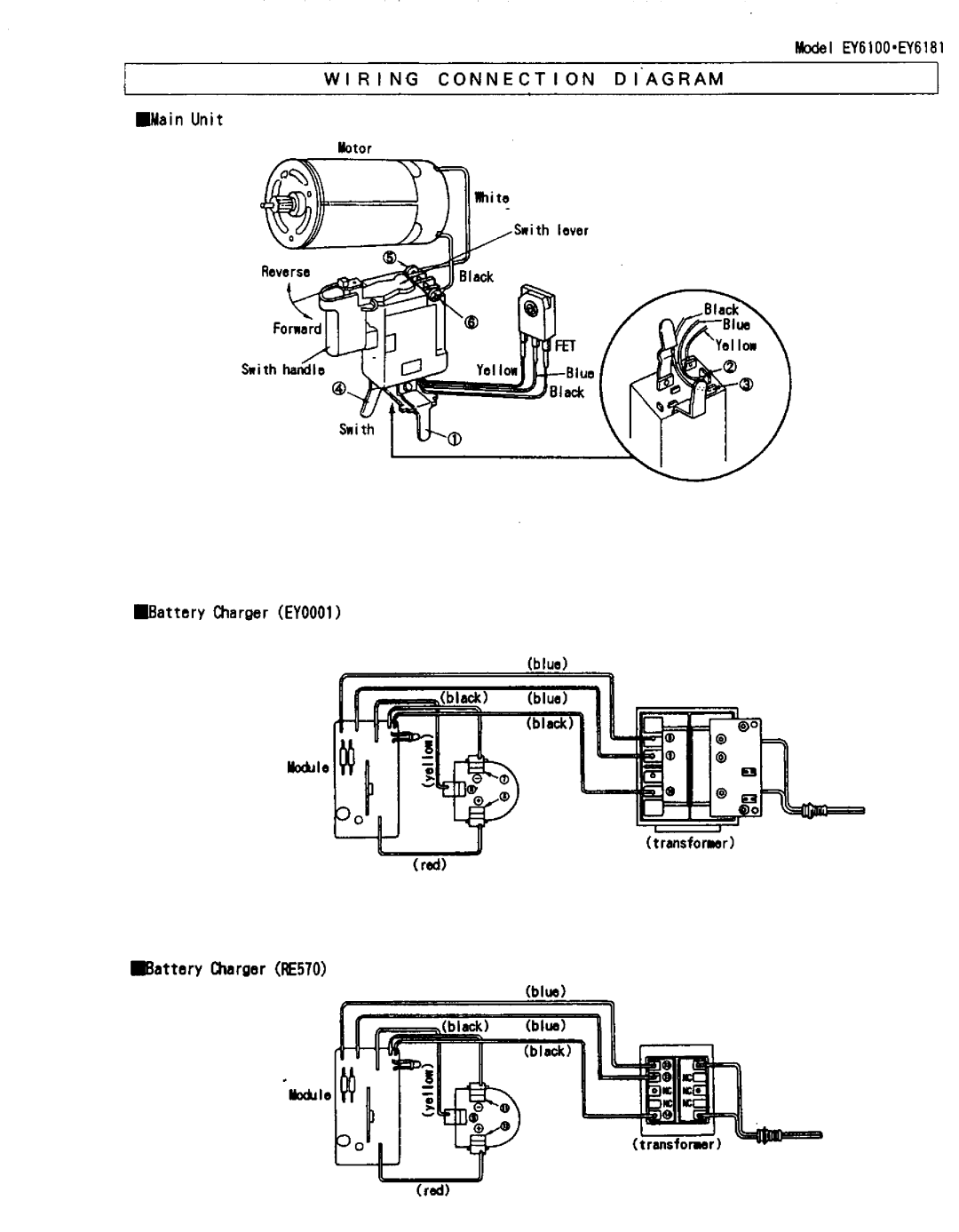 Panasonic EY6100, EY6181 manual 