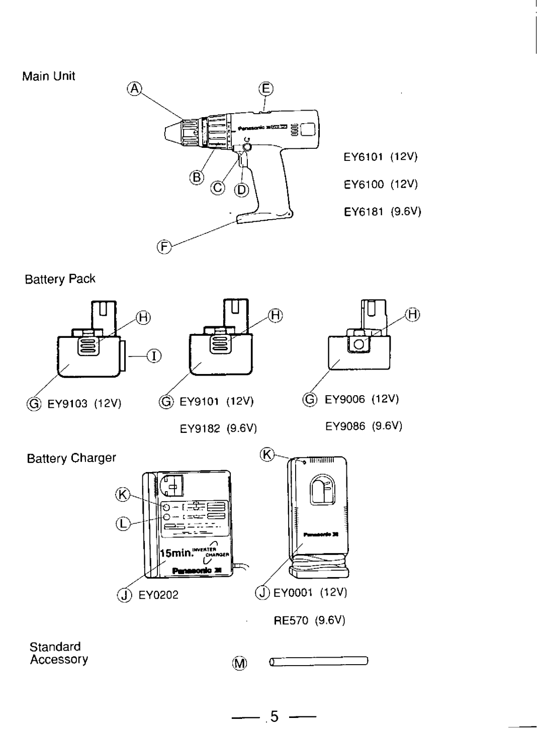 Panasonic EY6100, EY6181, EY6101 manual 