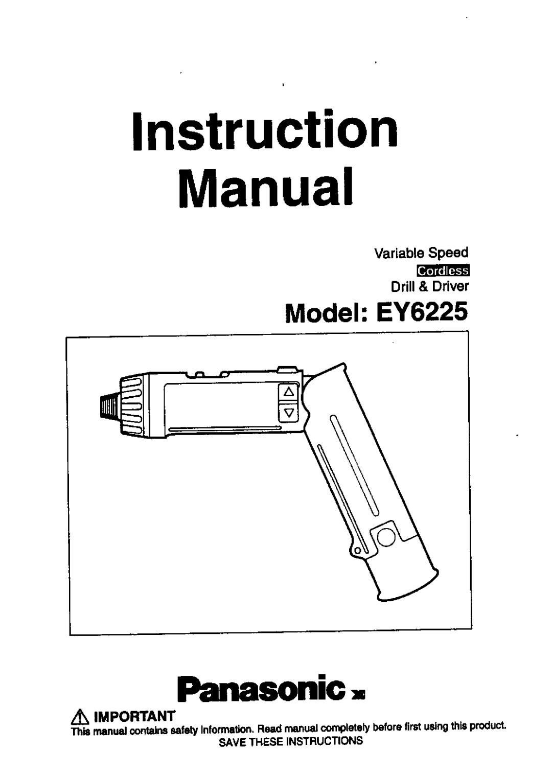 Panasonic EY6225 manual 