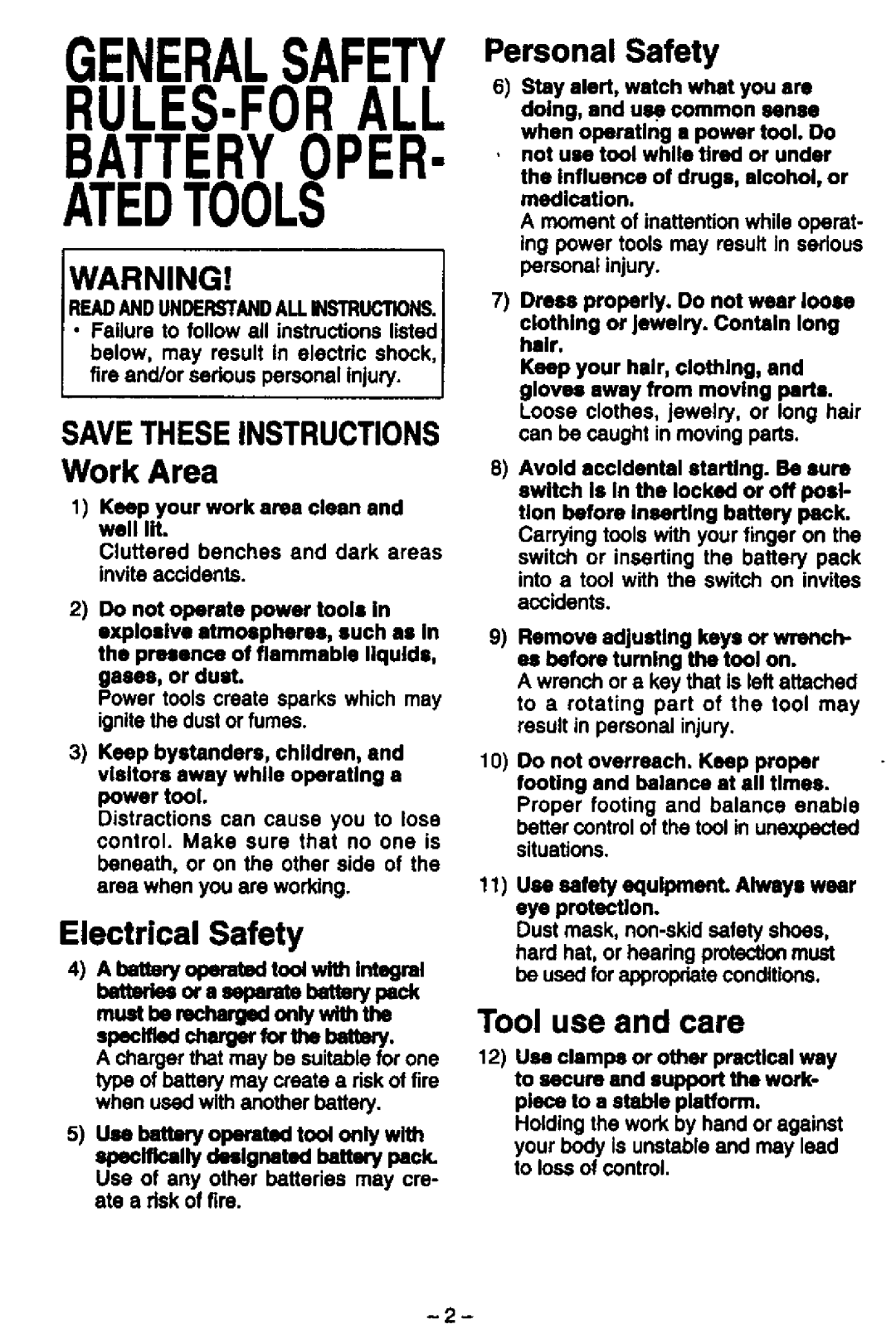 Panasonic EY6225 manual 