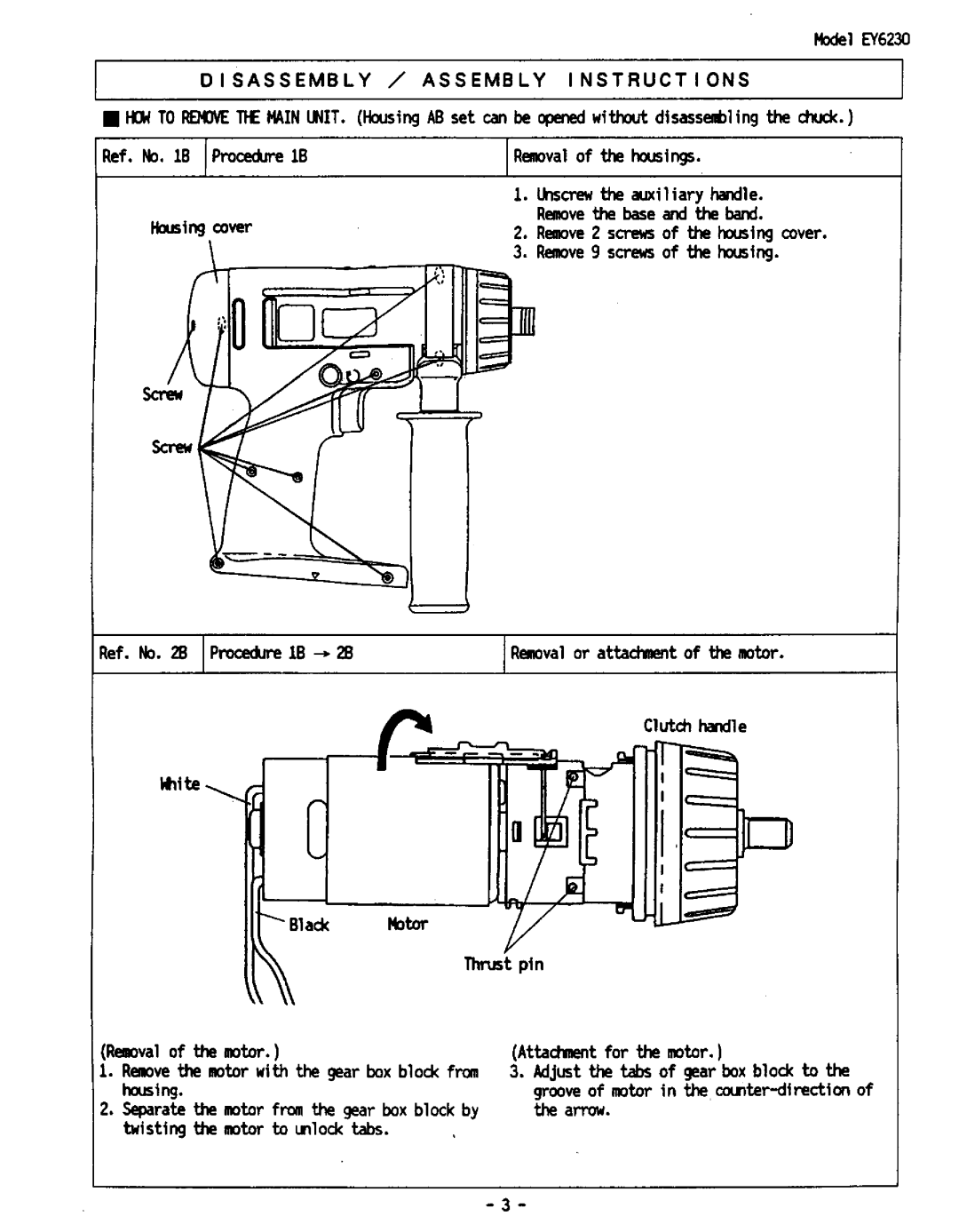 Panasonic EY6230 manual 