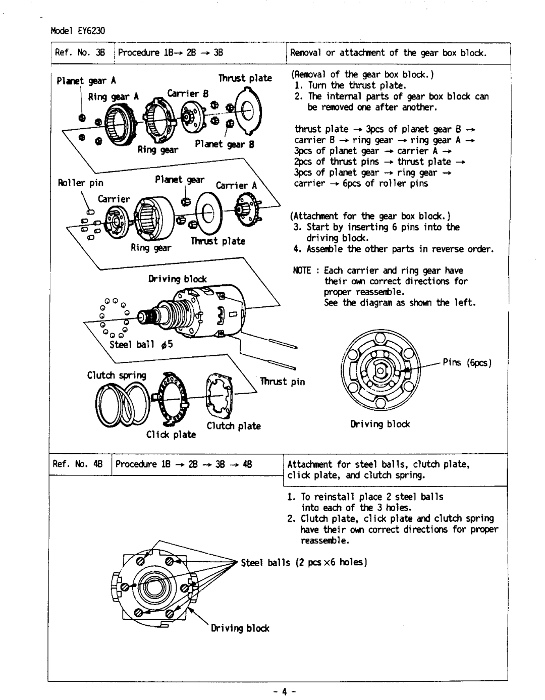 Panasonic EY6230 manual 