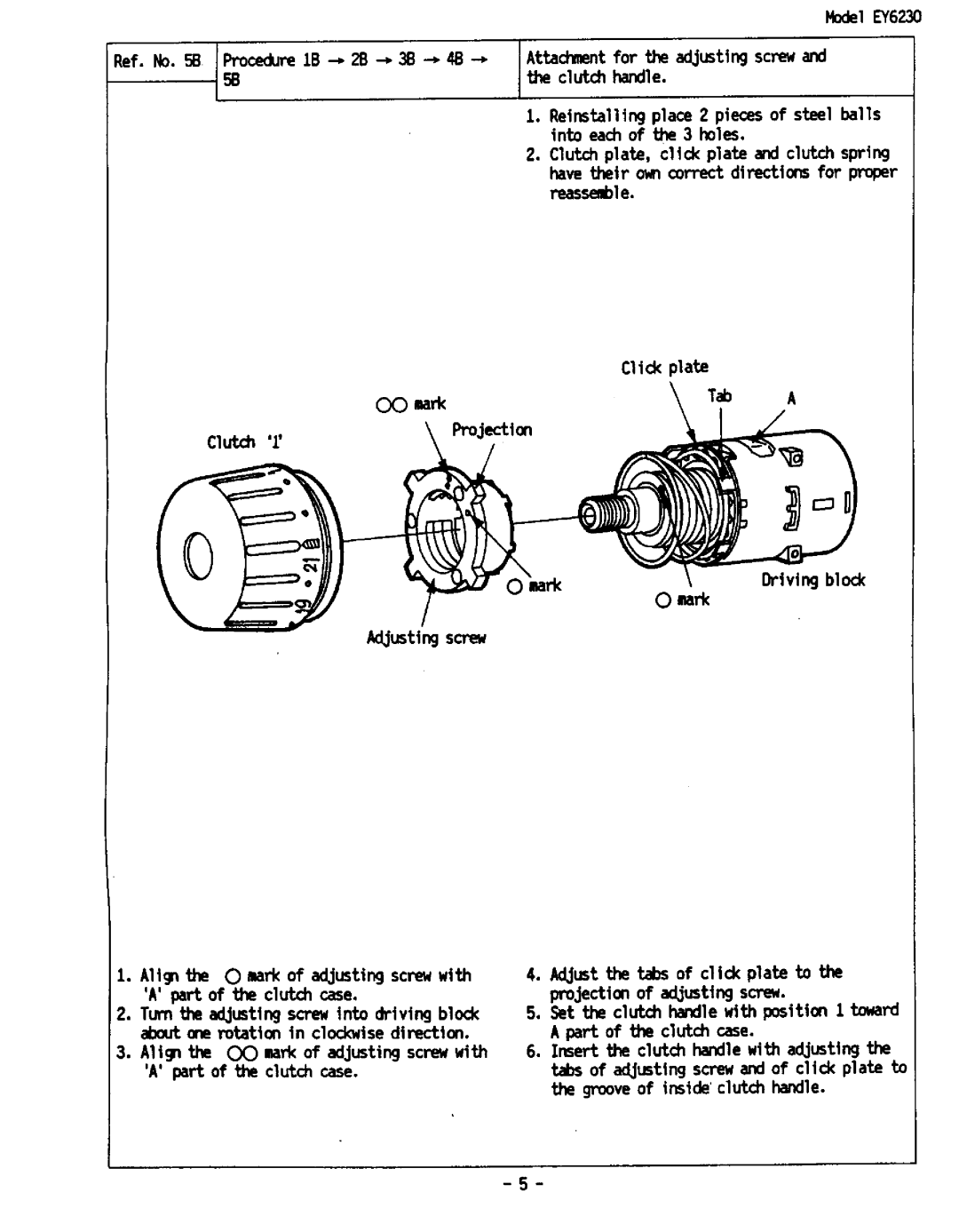 Panasonic EY6230 manual 