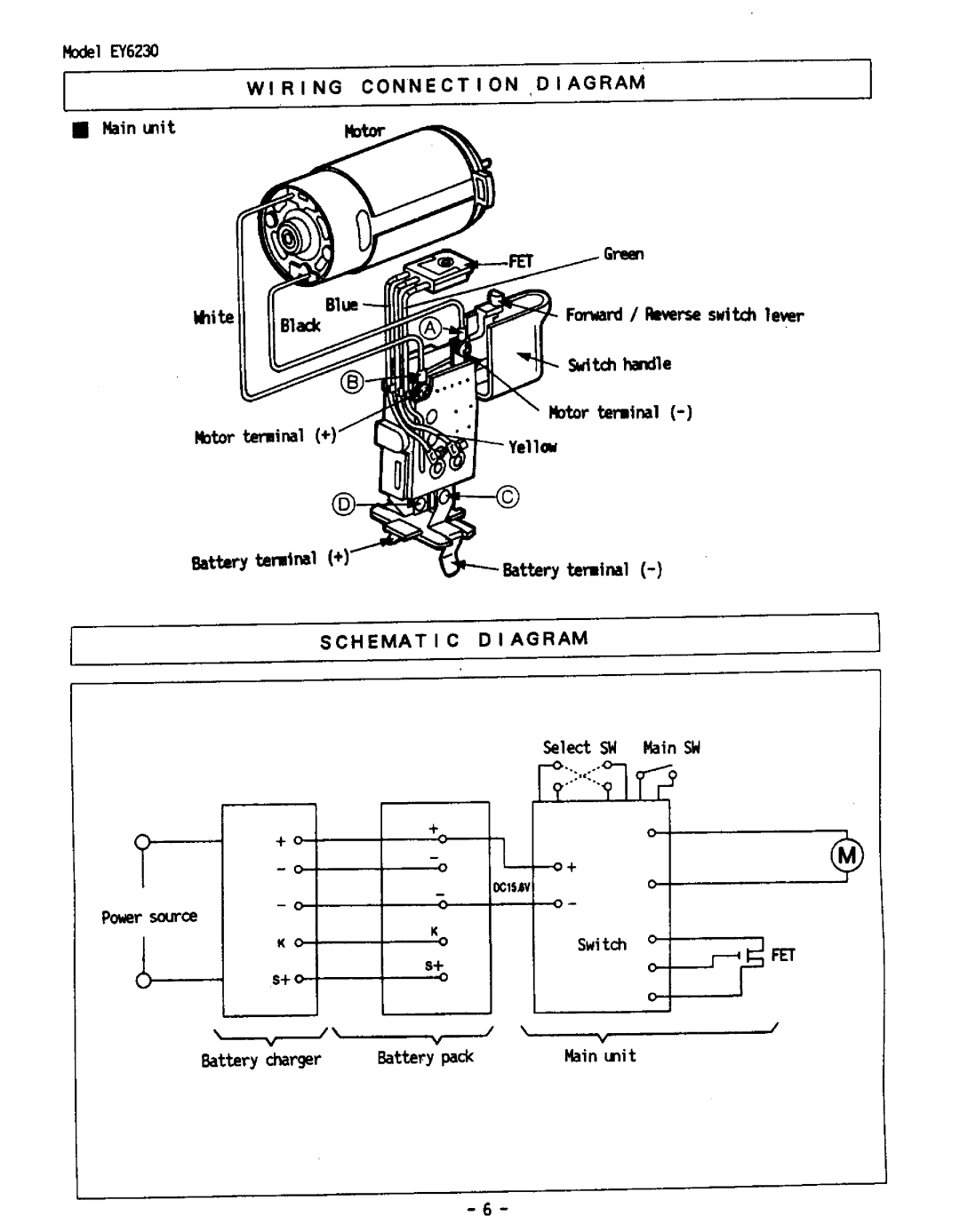 Panasonic EY6230 manual 