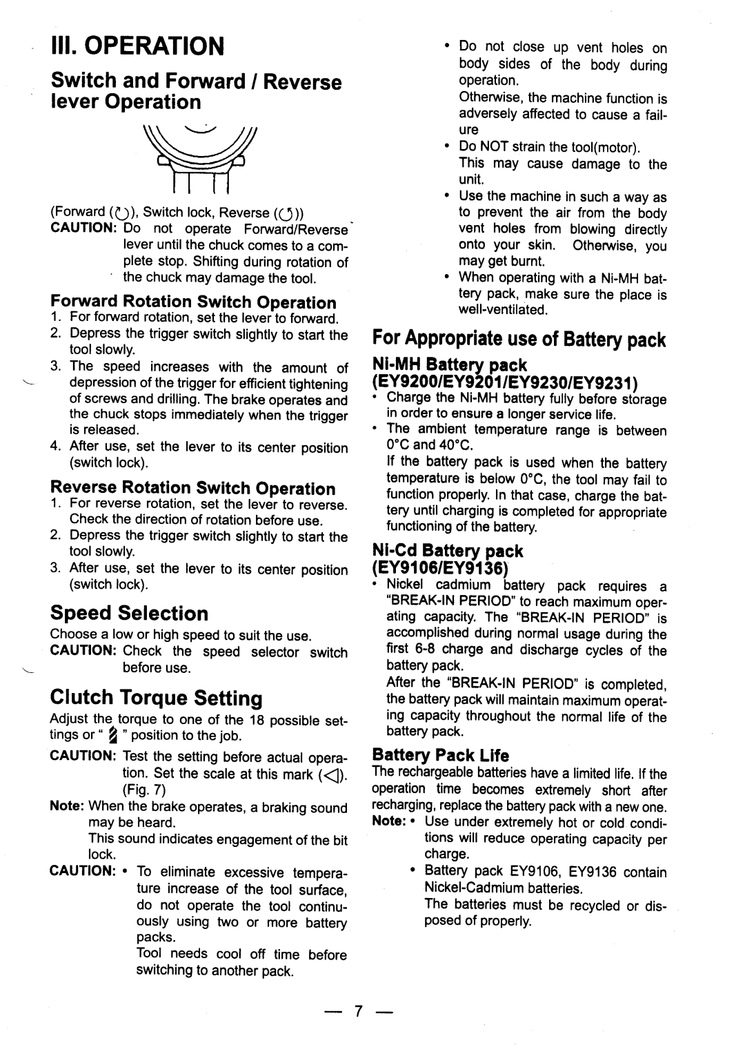 Panasonic EY6432, EY6405, EY6409 manual 