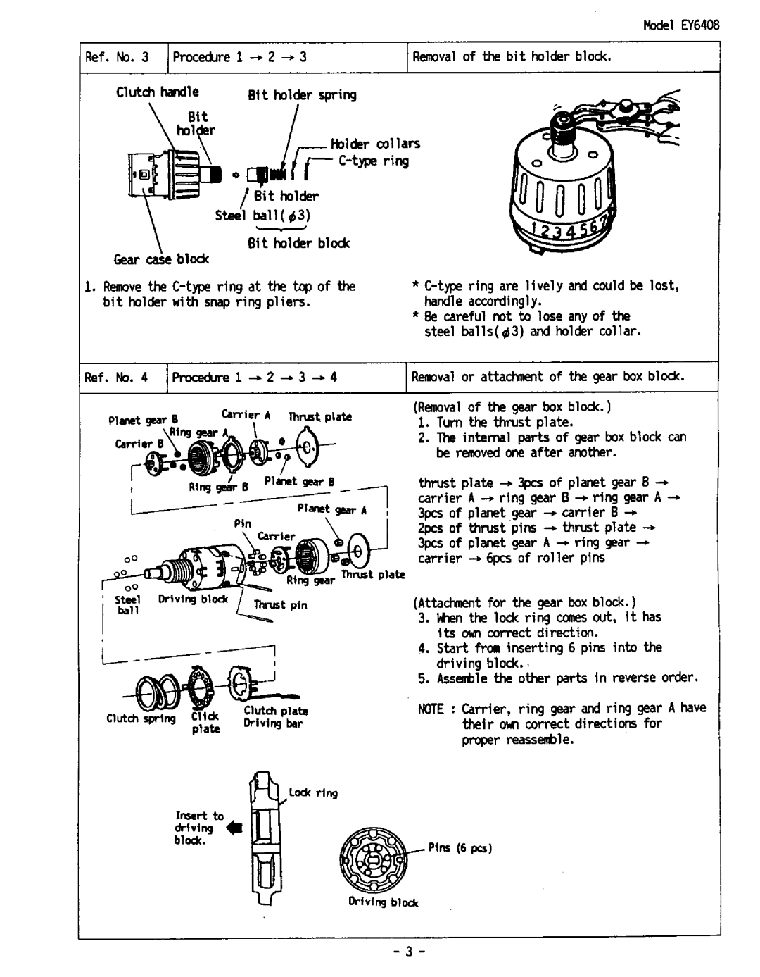 Panasonic EY6408 manual 