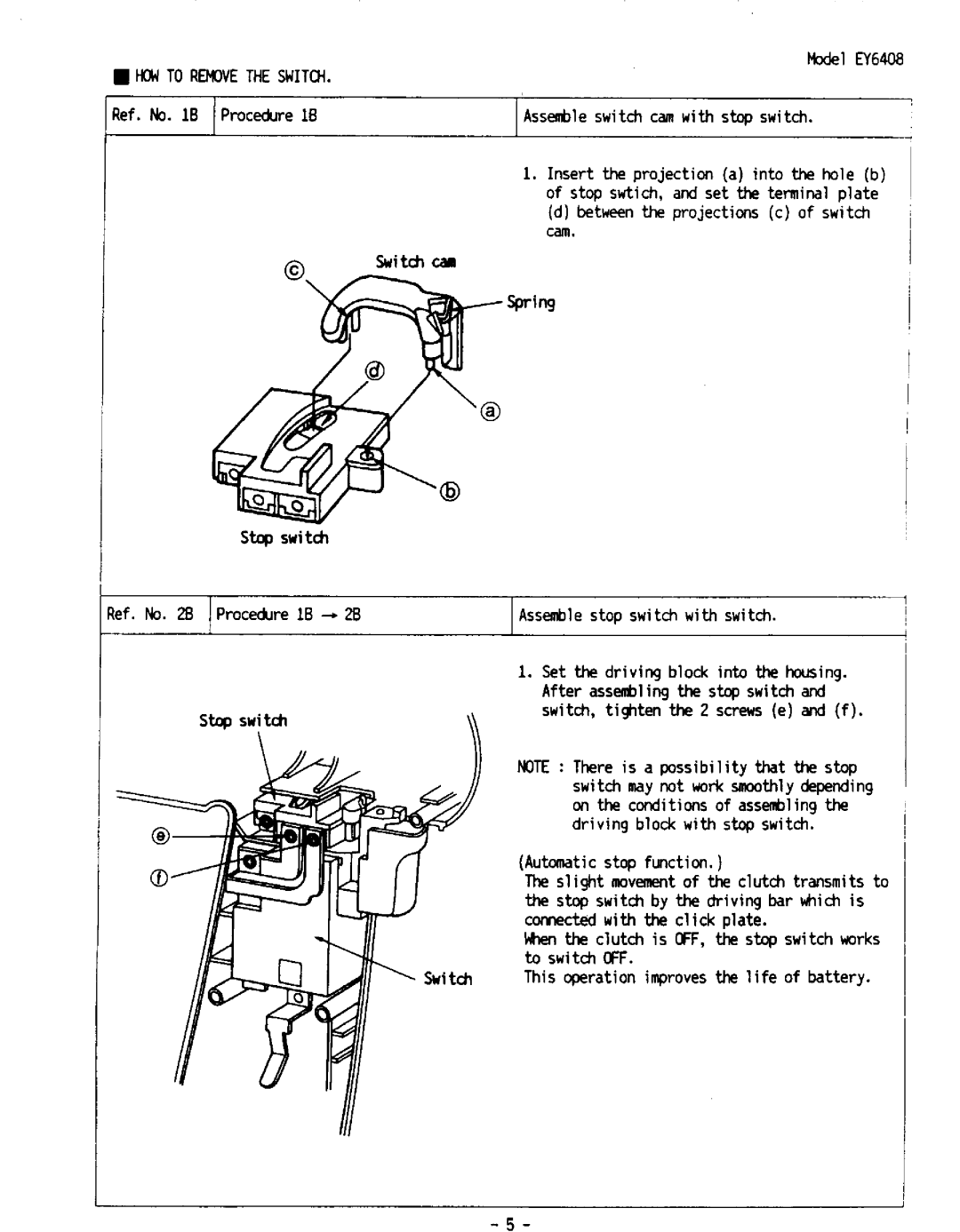 Panasonic EY6408 manual 