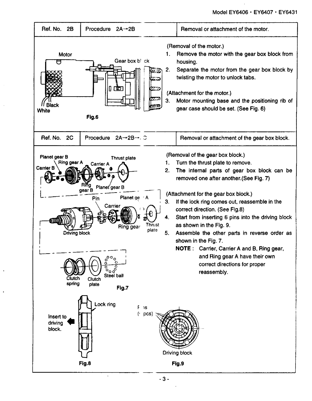 Panasonic EY6431, EY6407, EY6406 manual 