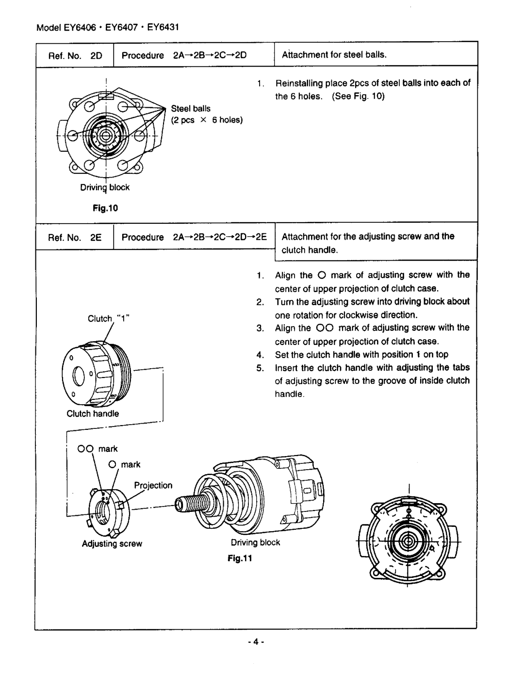 Panasonic EY6407, EY6431, EY6406 manual 