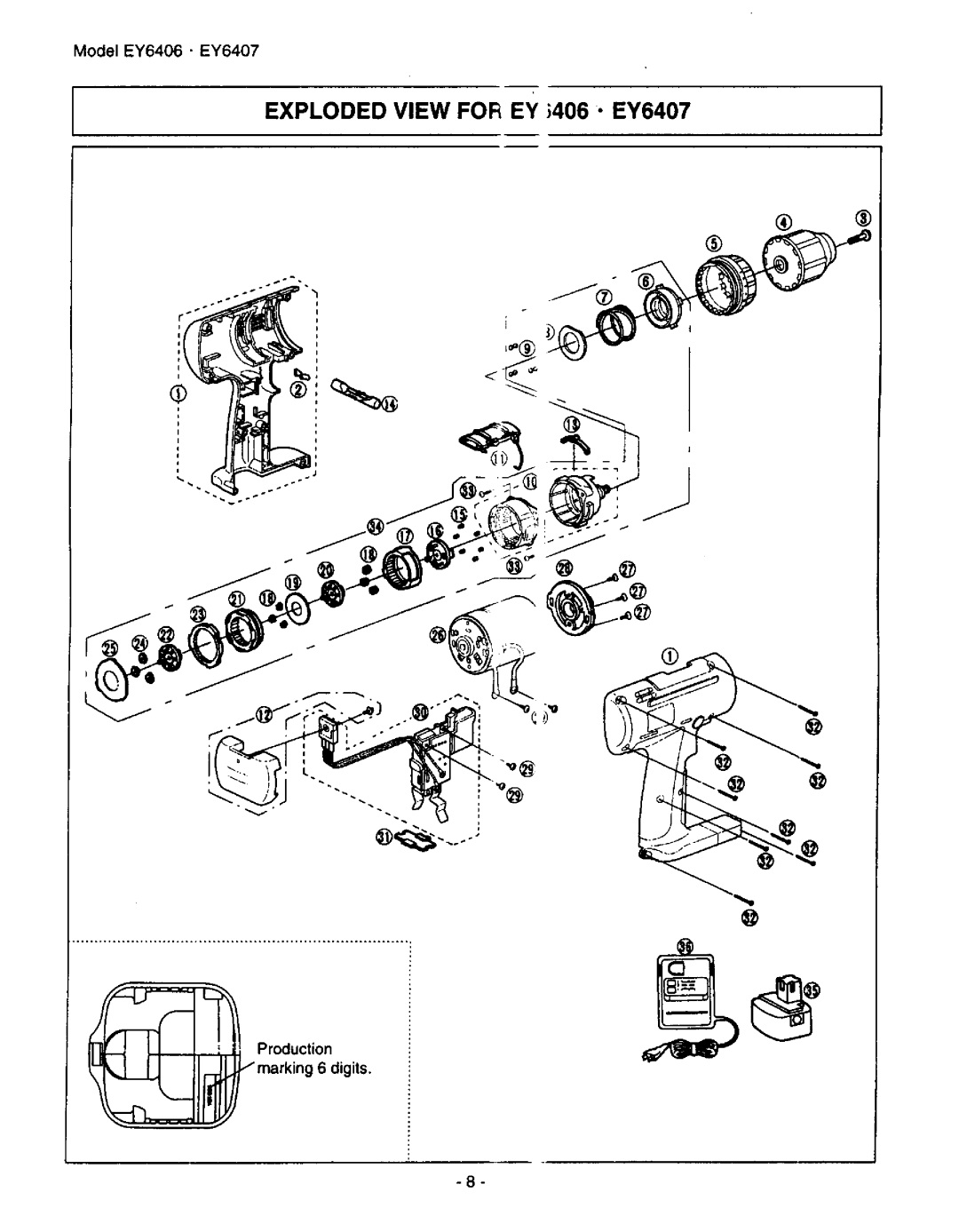 Panasonic EY6406, EY6431, EY6407 manual 