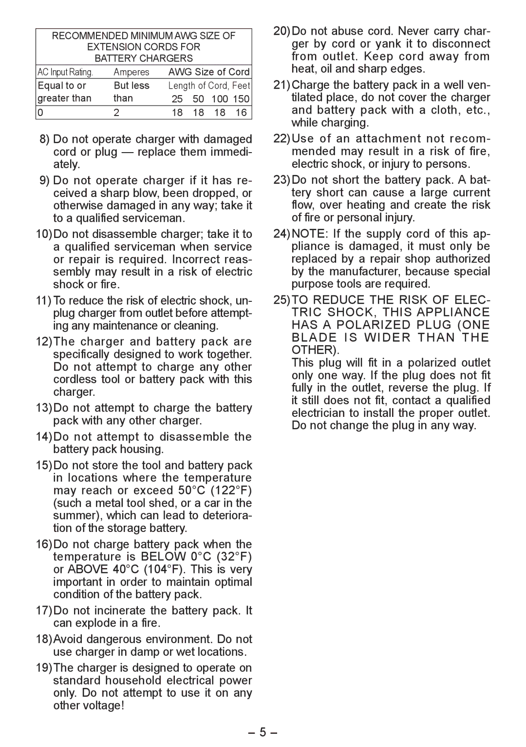 Panasonic EY6450 operating instructions Do not incinerate the battery pack. It can explode in a fire 