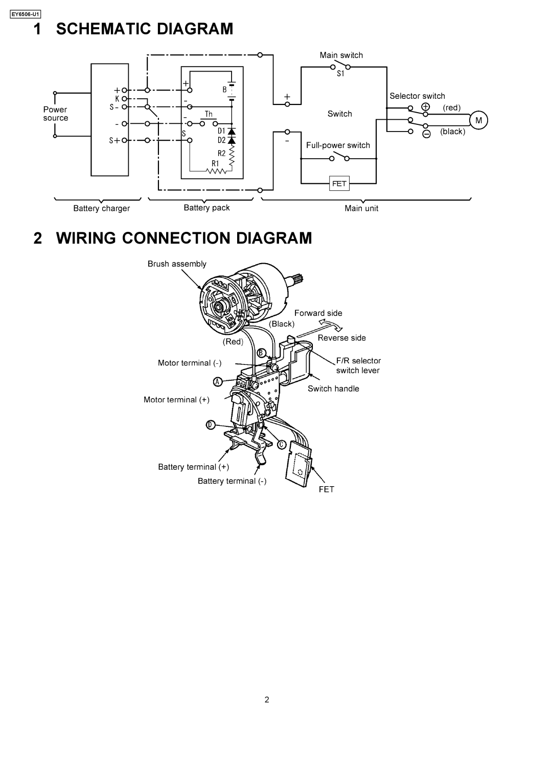 Panasonic EY6506-U1 specifications Schematic Diagram Wiring Connection Diagram 