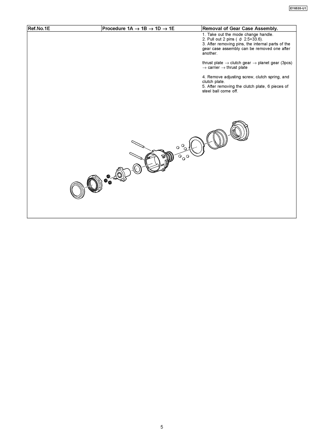 Panasonic EY6535-U1 specifications 