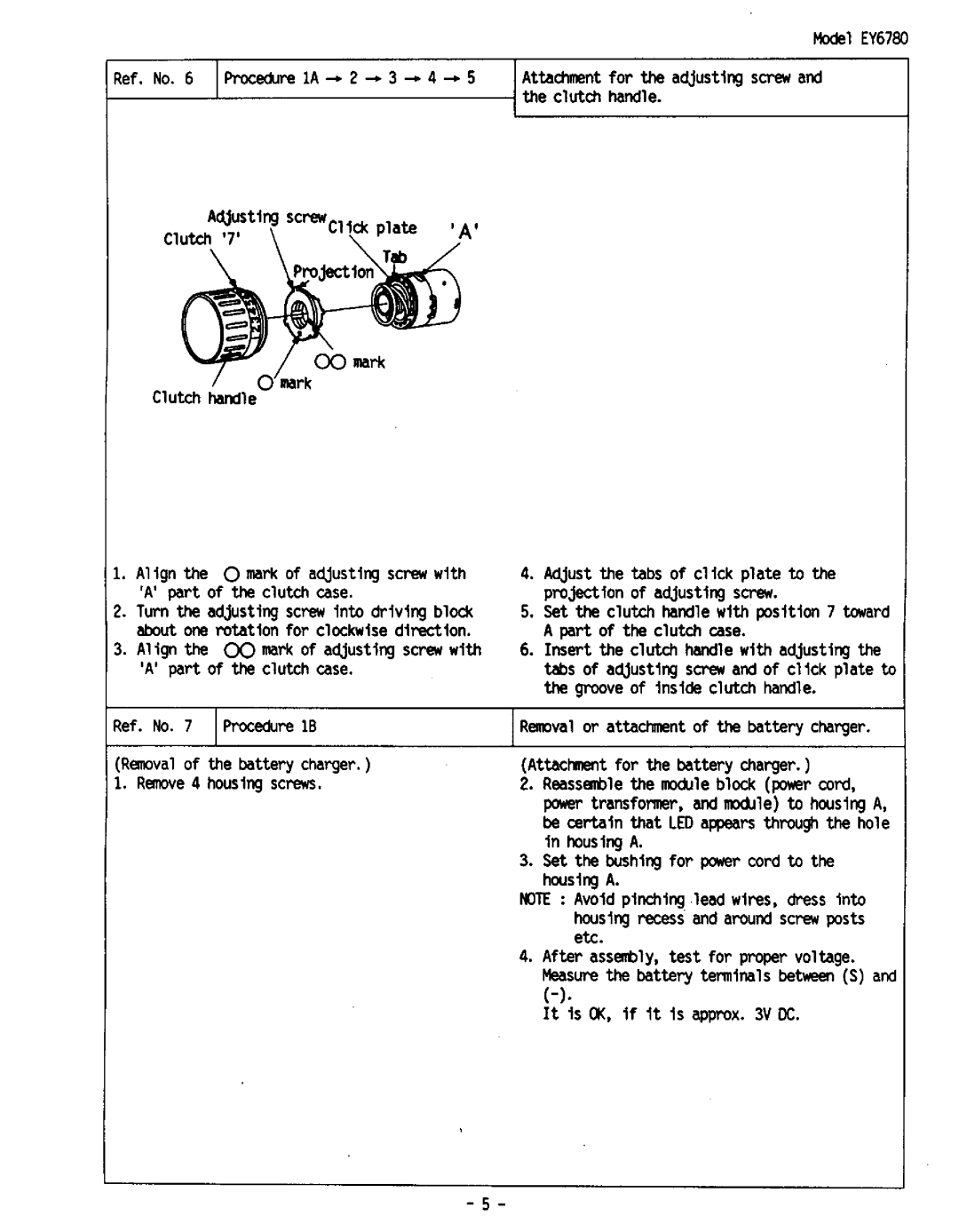 Panasonic EY6780 manual 