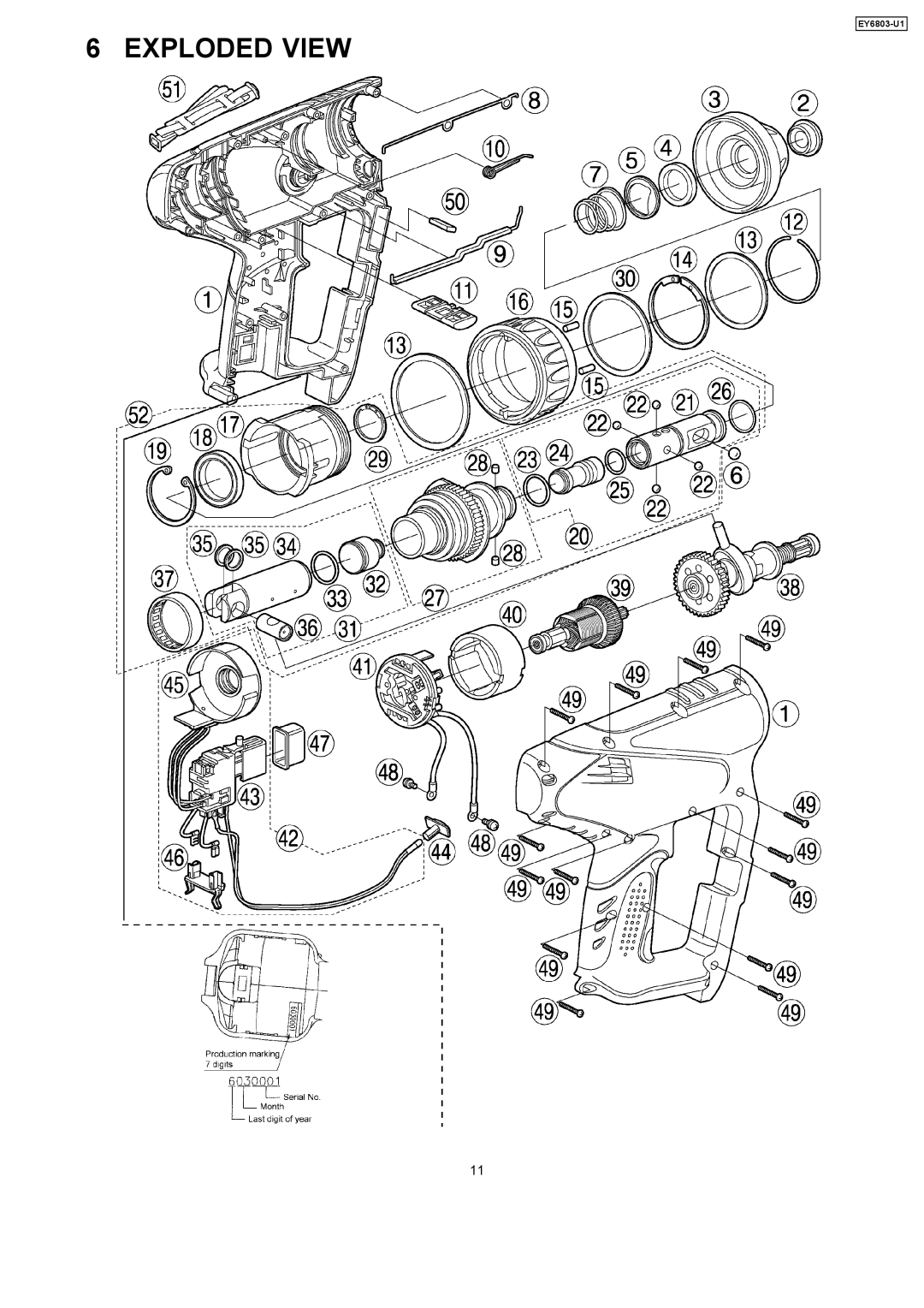 Panasonic Ey6803-U1 specifications Exploded View 