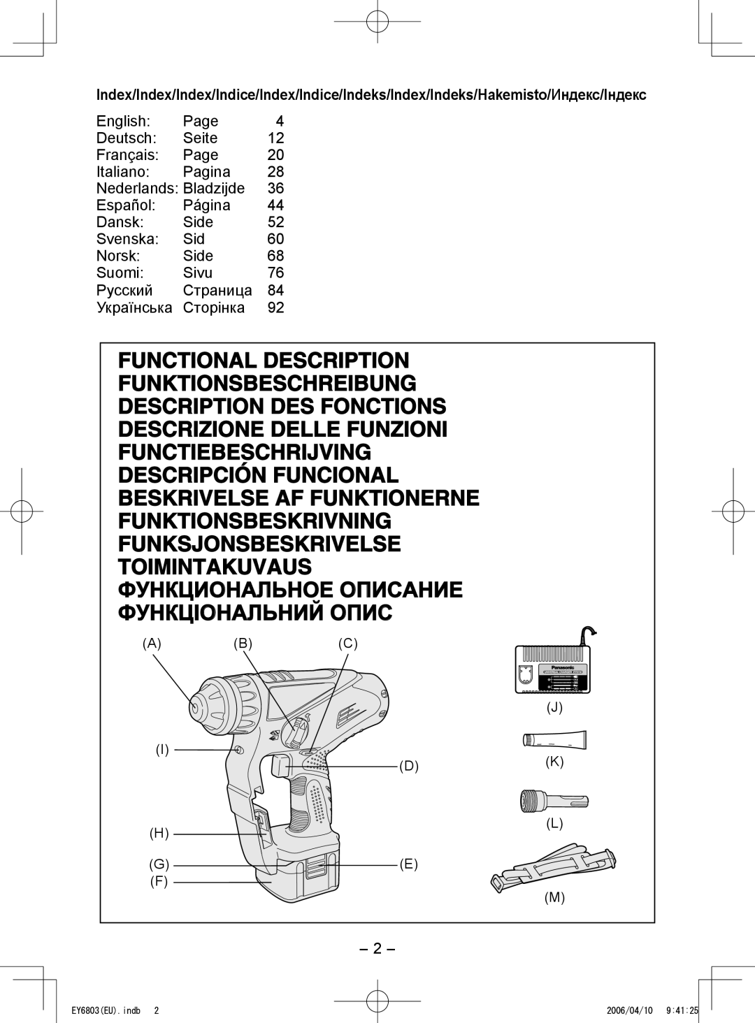 Panasonic operating instructions EY6803EU.indb 2006/04/10 