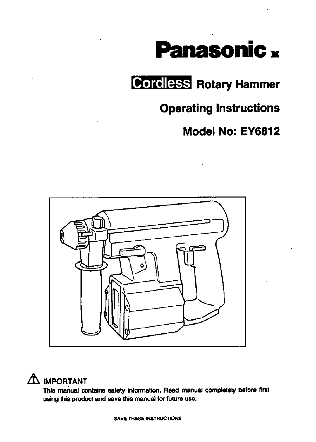 Panasonic EY6812 manual 