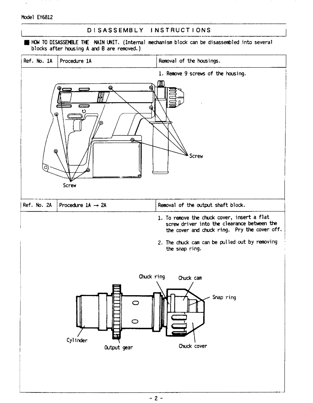 Panasonic EY6812 manual 