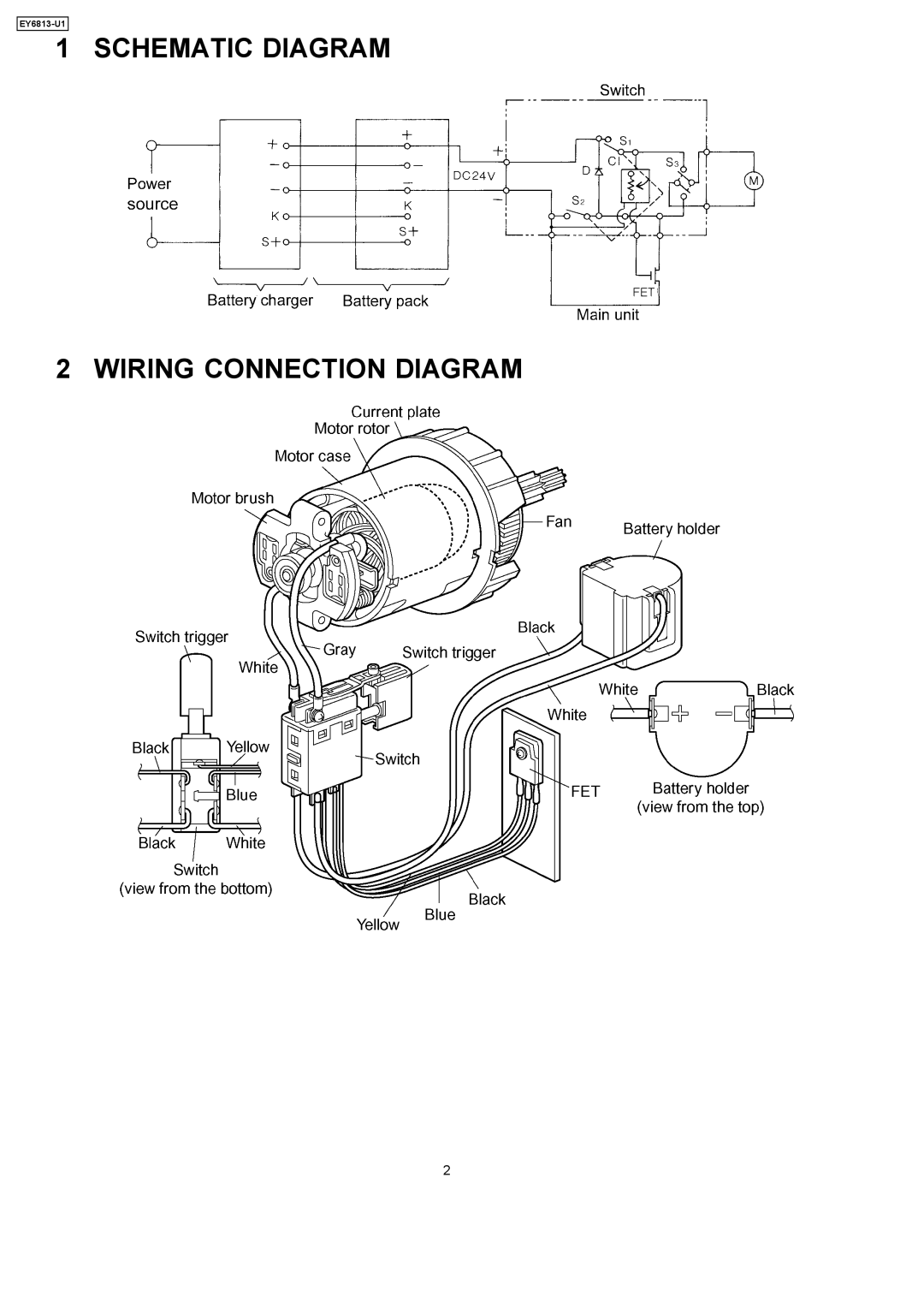 Panasonic EY6813-U1 specifications Schematic Diagram Wiring Connection Diagram 