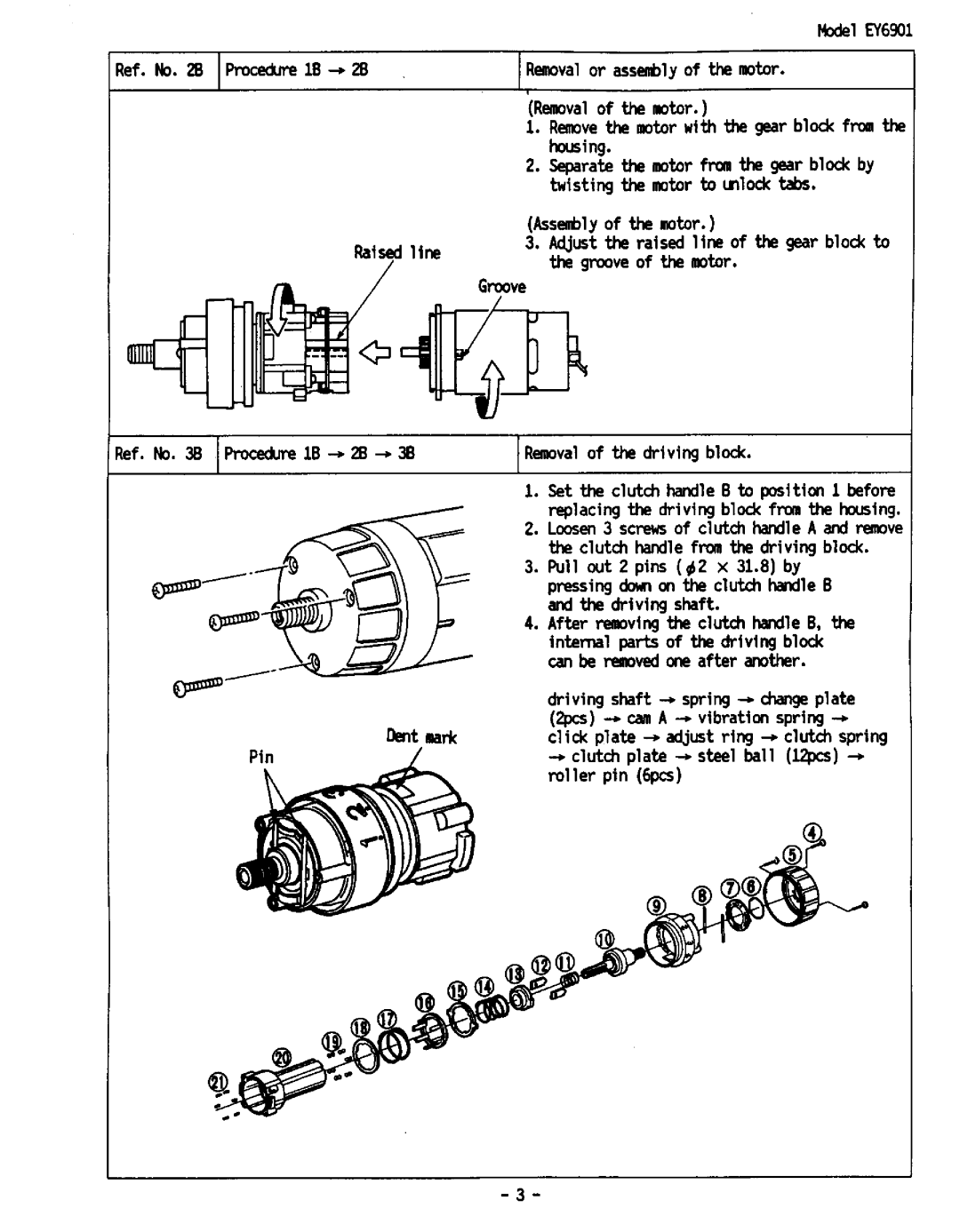 Panasonic EY6901 manual 