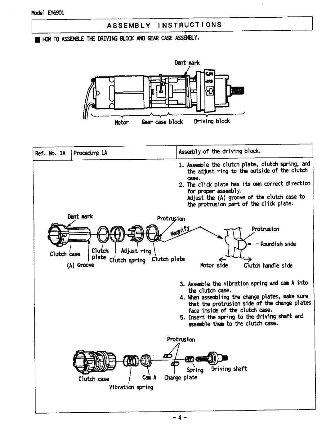 Panasonic EY6901 manual 