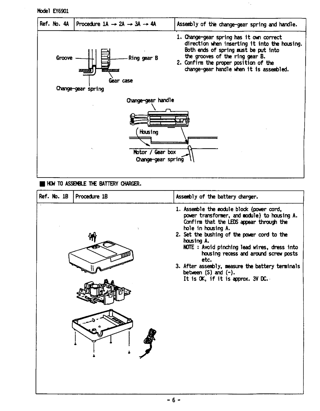 Panasonic EY6901 manual 