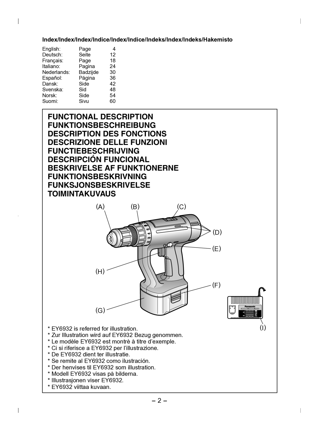 Panasonic EY6903 operating instructions 