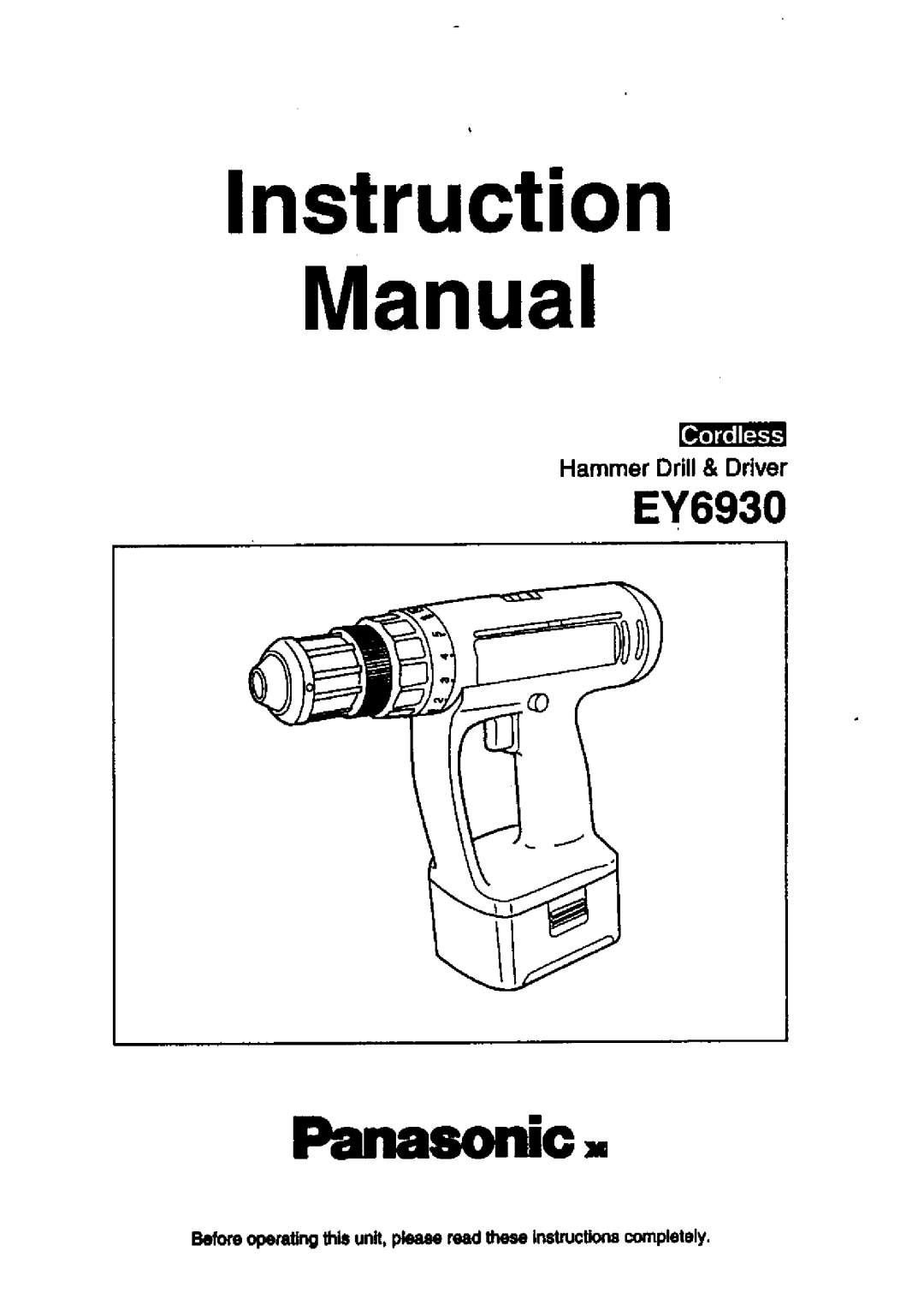 Panasonic EY6930 manual 