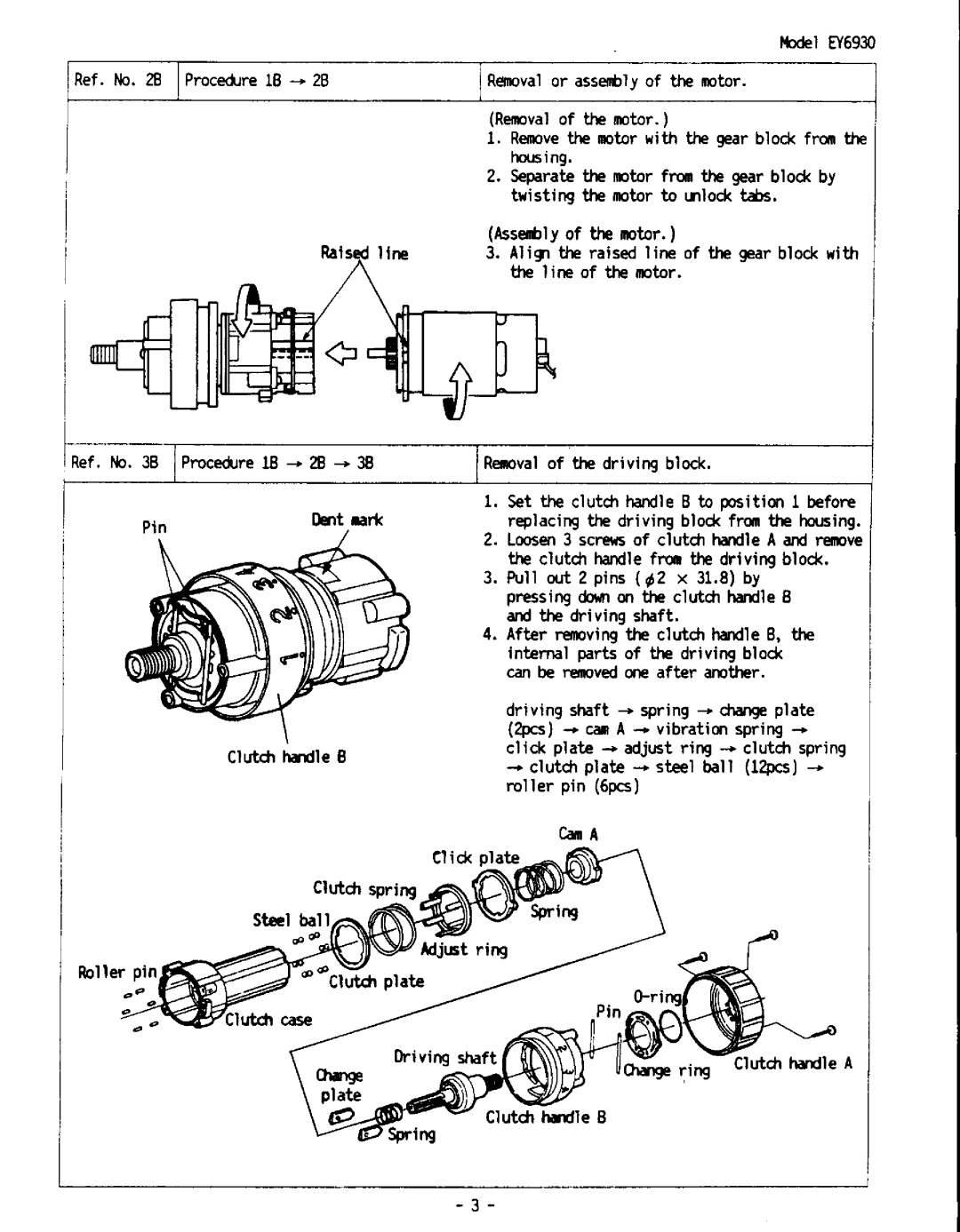 Panasonic EY6930 manual 