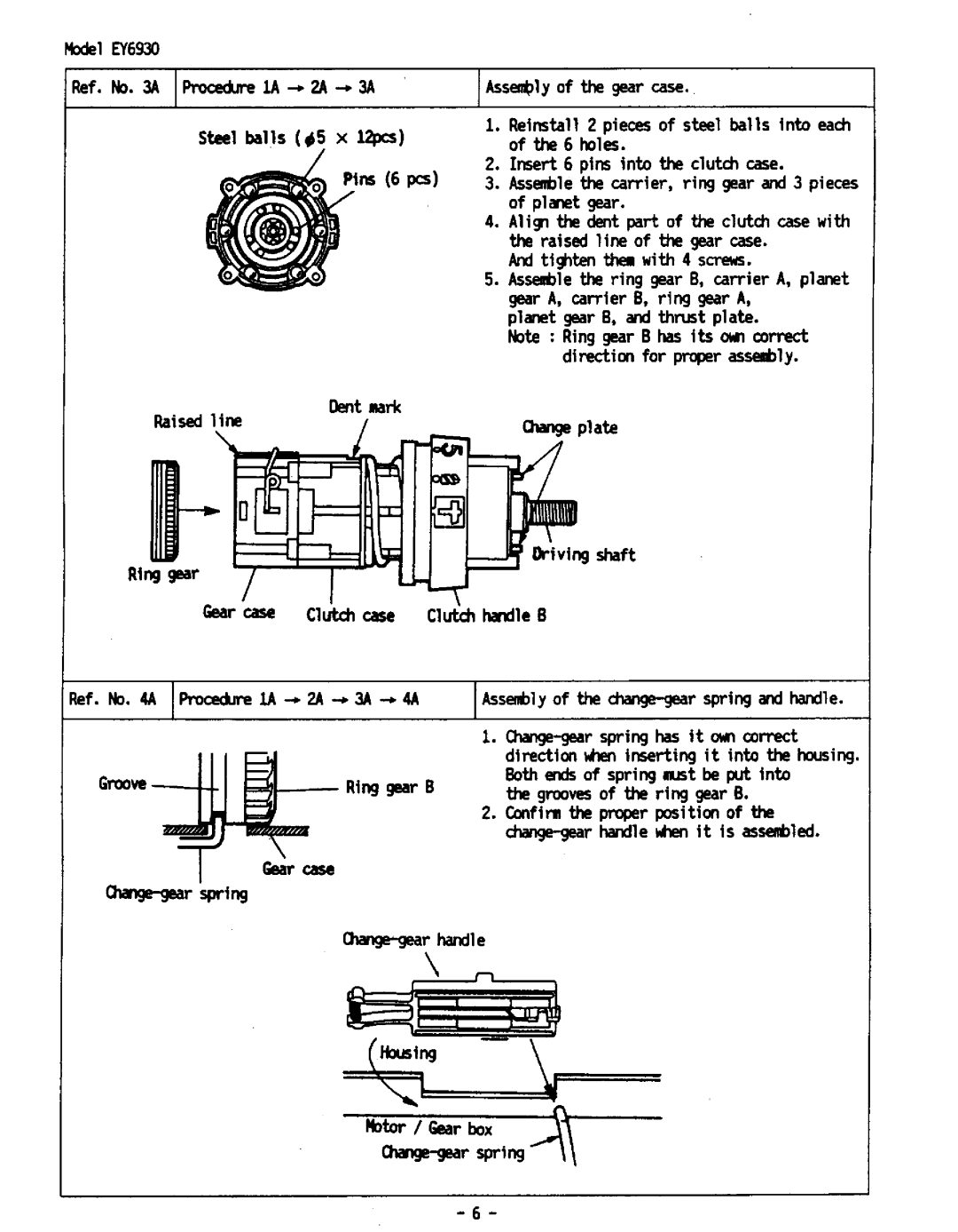 Panasonic EY6930 manual 