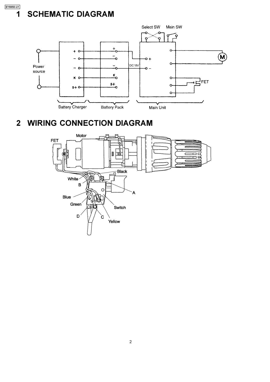 Panasonic EY6950-U1 specifications Schematic Diagram Wiring Connection Diagram 