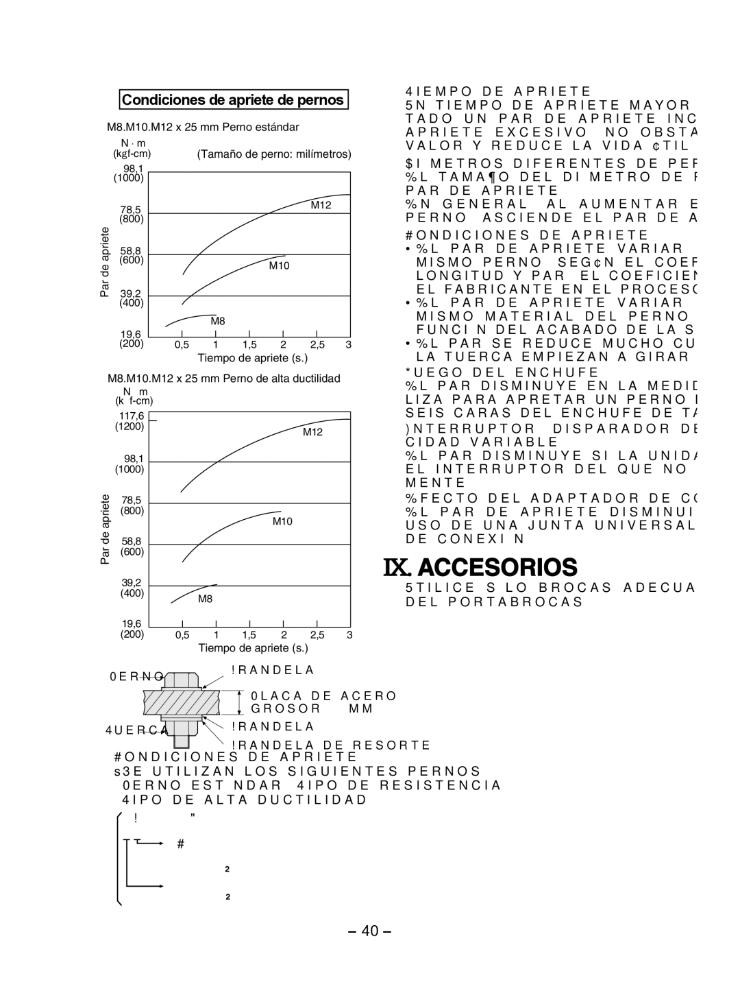 Panasonic EY7202 operating instructions IX. Accesorios 