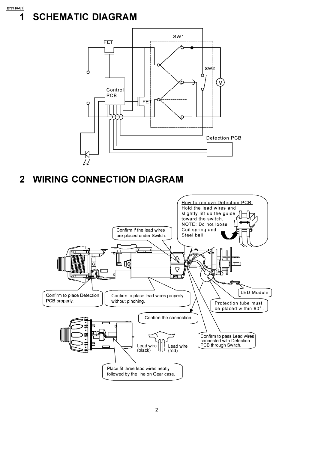 Panasonic EY7410-U1 specifications Schematic Diagram Wiring Connection Diagram 