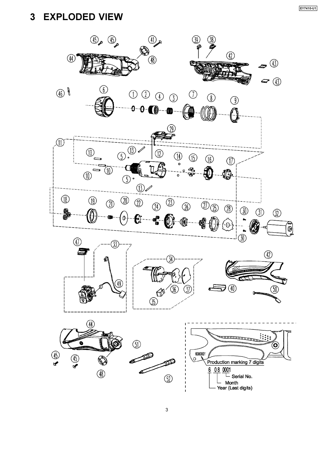 Panasonic EY7410-U1 specifications Exploded View 