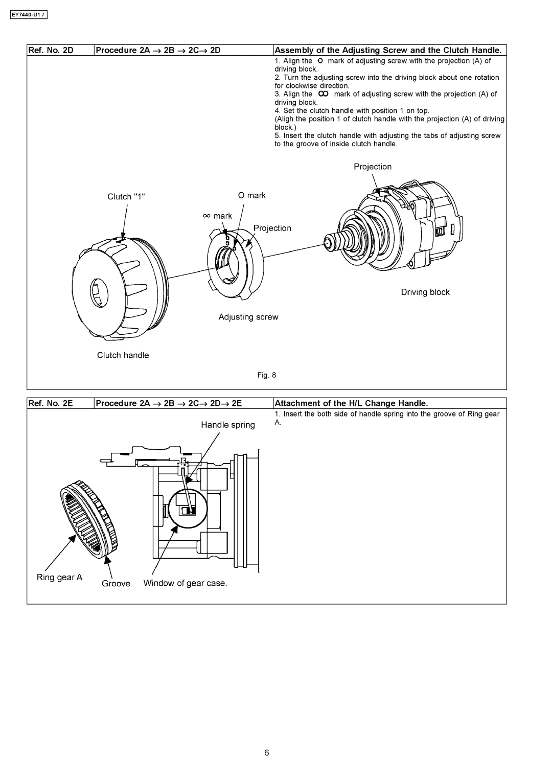 Panasonic EY7440-U1 specifications 